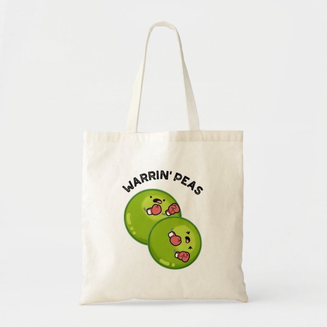 Bolsa Tote Warrin Peace Funny Pea Pun (Frente)