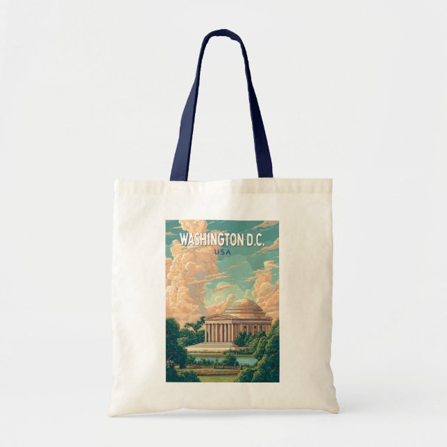 Bolsa Tote Washington DC Thomas Jefferson Memorial Viagem Art (Frente)