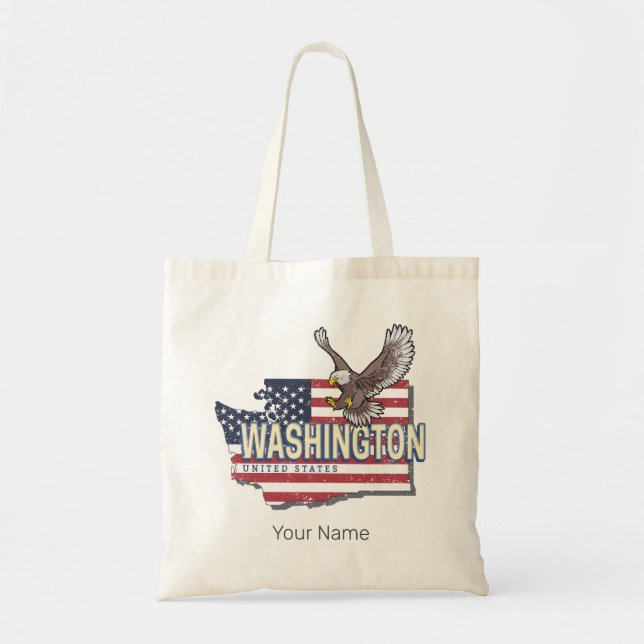 Bolsa Tote Washington State United States Map USA Souvenir (Frente)