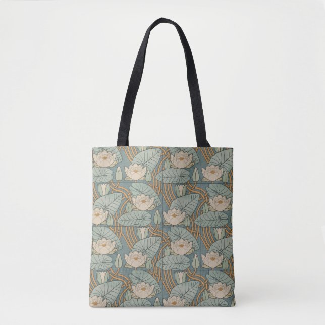 Bolsa Tote Water Lily Art Nouveau Nature (Frente)