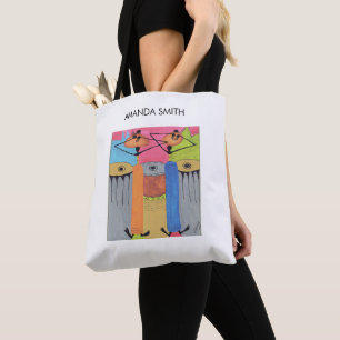 Bolsa Tote Watercolor African Art, Incrível Amigos Colorida