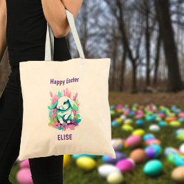 Bolsa Tote Watercolor Bunny Adventure Easter Ount Bag