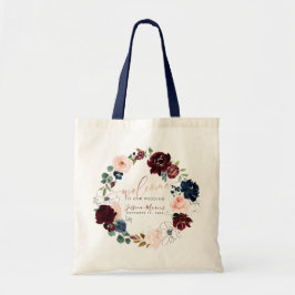 Bolsa Tote Watercolor Burgundy + Flores Escamoteadas Bem-Vind