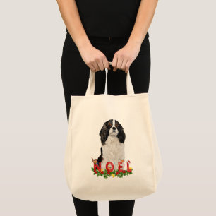 Bolsa Tote Watercolor Cavalier King Charles Noel Natal