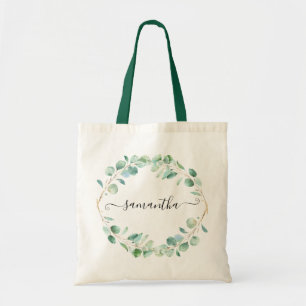 Bolsa Tote Watercolor Eucalyptus Greenery Personalizado
