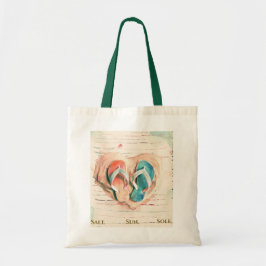 Bolsa Tote Watercolor Flip Flop Beach Tote Bag