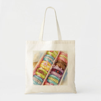 Bolsa Tote Watercolor French Macarons Box bag