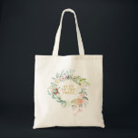 Bolsa Tote Watercolor Greenery Floral Bridesmaid Favor<br><div class="desc">Com uma delicada cor d'água, rosas de jardim verde, esta bolsa de tota botânica chic é uma adição elegante no seu evento de casamento. Ideal para madrinhas, contínuos, mães ou pais da noiva ou do noivo ou qualquer outra pessoa que seja a chave do seu dia especial. Projetado por Thisnotme©...</div>