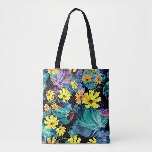 Bolsa Tote Watercolor Herbal Medley: Padrão Criativo