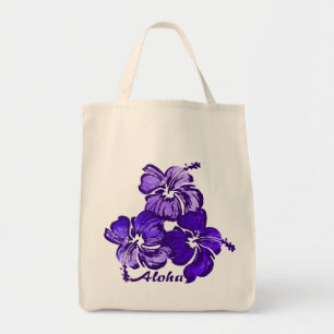 Bolsa Tote Watercolor Hibiscus Hawaiian Tropical