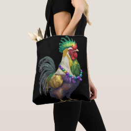 BOLSA TOTE WATERCOLOR MARDI GRAS CHICKEN