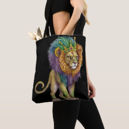 BOLSA TOTE WATERCOLOR MARDI GRAS LION