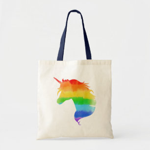 Bolsa Tote Watercolor Rainbow Unicorn