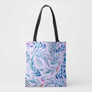Bolsa Tote Watercolor seamless pattern. Botanical ornament. L