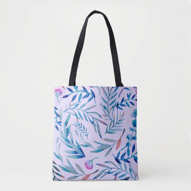 Bolsa Tote Watercolor seamless pattern. Botanical ornament. L (Frente)