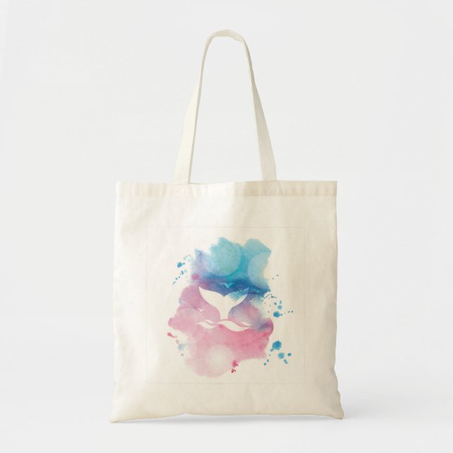 Bolsa Tote Watercolor whale (Frente)