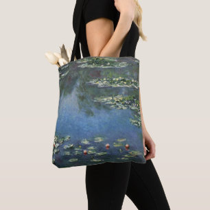 Bolsa Tote Waterlilies por Claude Monet, flores do vintage