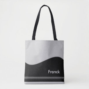 Bolsa Tote Wave Border preto + seu backgr. & ideias