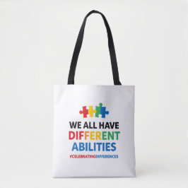 Bolsa Tote We All Have Different Abilities Awareness Art