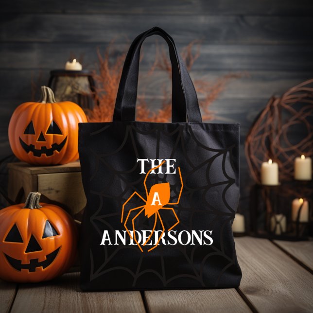 Bolsa Tote Web Spider Personalizada com Nome da Família (Criador carregado)