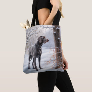 Bolsa Tote Weimaraner Deixe-o nevar no Natal