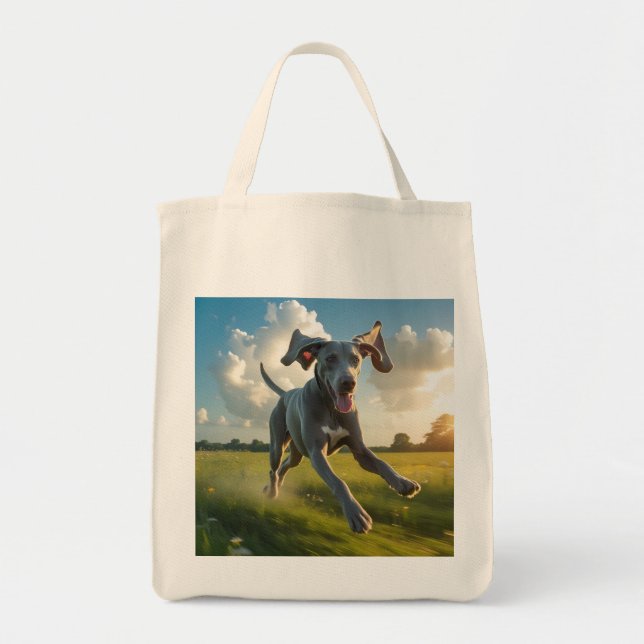 Bolsa Tote Weimaraner Elegant Grocery Tote Bag (Frente)