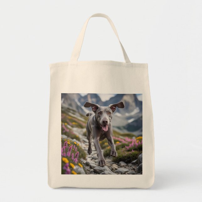 Bolsa Tote Weimaraner Elegant Grocery Tote Bag (Frente)