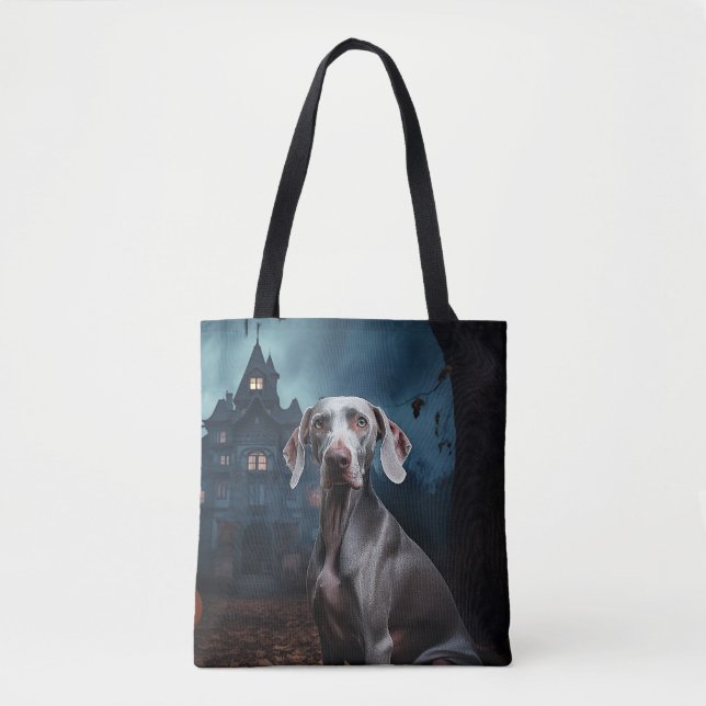 Bolsa Tote Weimaraner Halloween Scary (Frente)