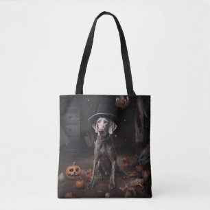 Bolsa Tote Weimaraner Pumpkins Halloween Scary