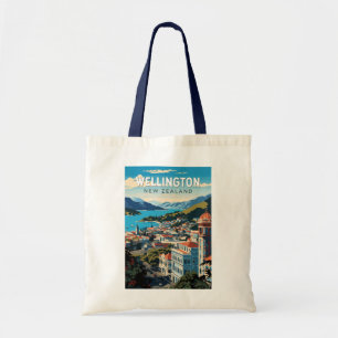 Bolsa Tote Wellington New Zelândia Viagem Art Vintage