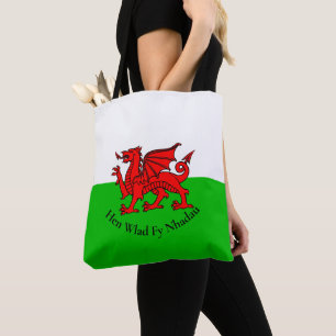 Bolsa Tote Welsh Dragon Flag, para o Dia de David da Rua