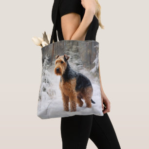 Bolsa Tote Welsh Terrier Deixe-o nevar no Natal