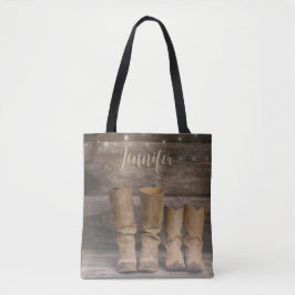 Bolsa Tote West Cowboy Boots Russo Barn Monograma