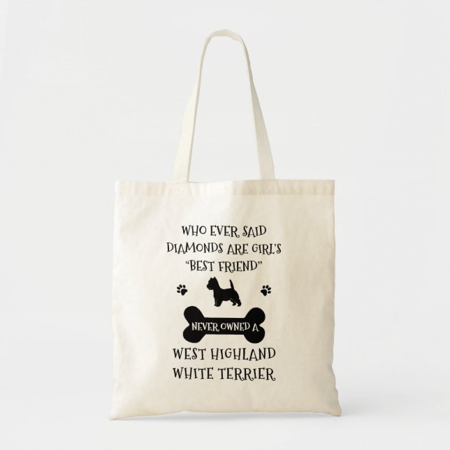 Bolsa Tote West Highland Terrier Melhor Amigo (Frente)