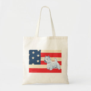 Bolsa Tote West Highland White Terrier Patriótico