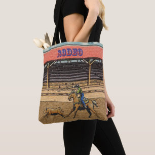 Bolsa Tote Western Rodeo Cowboy Cowgirl Calf Roping