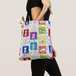 Bolsa Tote Westies da Caixa de Flores do KiniArt