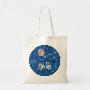 Bolsa Tote Westies Desejando na Lua
