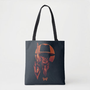 Bolsa Tote Westworld   Homem de preto com revólver