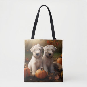 Bolsa Tote Wheaten Terrier Puppy Autumn Delight Pumpkin