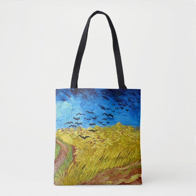 Bolsa Tote Wheatfield com Crows, Van Gogh (Frente)