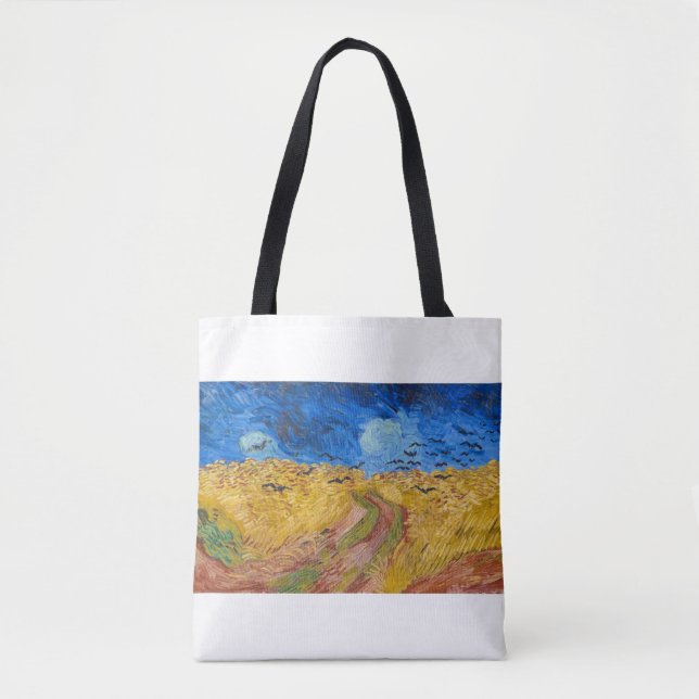 Bolsa Tote Wheatfield with Crows by Vincent van Gogh (Frente)