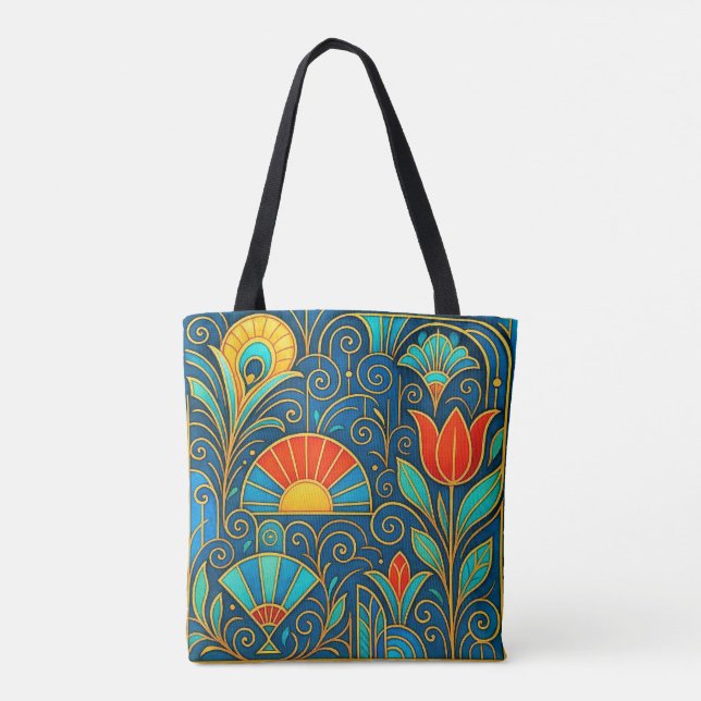 Bolsa Tote Whimsical Art Deco Design  (Verso)