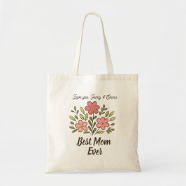 Bolsa Tote Whimsical Floral Personalized Best Mom Tote Bag
