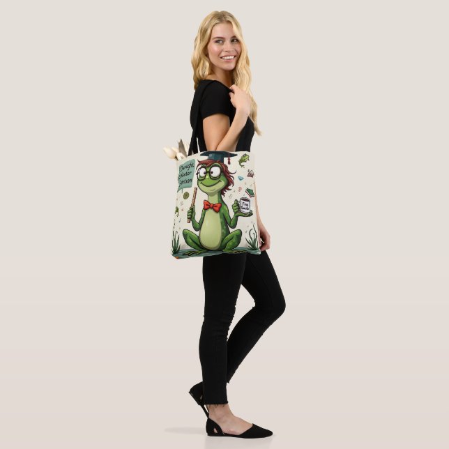 Bolsa Tote Whimsical Frog Teacher | Overnight Educator  (No(a) Modelo)