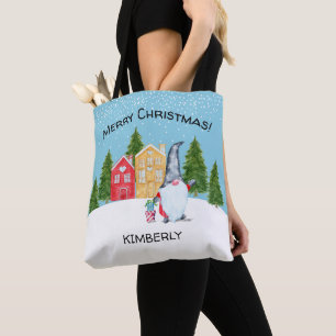 Bolsa Tote Whimsical Gnome Felry Natal