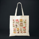 Bolsa Tote Whimsical Mushroom Pattern<br><div class="desc">Bring the charm of the forest to your everyday items with this whimsical mushroom pattern. Featuring beautifully illustrated fungi in warm, earthy tones—rust reds, golden chanterelles, and soft browns—this design captures the cozy essence of woodland life. Delicate florals, berries, and greenery are scattered throughout, creating a seamless, nature-inspired composition perfect...</div>