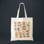 Bolsa Tote Whimsical Mushroom Pattern<br><div class="desc">Bring the charm of the forest to your everyday items with this whimsical mushroom pattern. Featuring beautifully illustrated fungi in warm, earthy tones—rust reds, golden chanterelles, and soft browns—this design captures the cozy essence of woodland life. Delicate florals, berries, and greenery are scattered throughout, creating a seamless, nature-inspired composition perfect...</div>