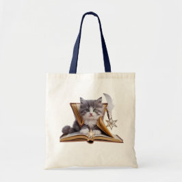 Bolsa Tote Whimsical Starry Kitten Tote Bag – Adorable Cat