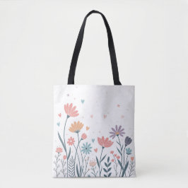 Bolsa Tote Whimsical Watercolor Floral